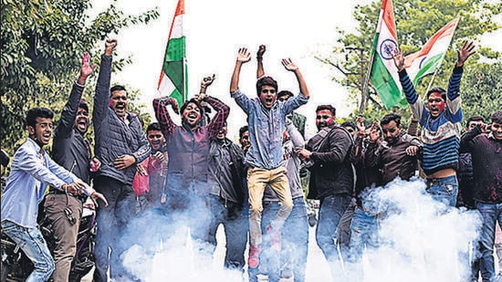 Celebrations were held after India’s cross-border strikes in Pakistan’s Balakot in 2019 (HT FILE)