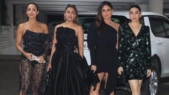 The four divas rocked bold all-black looks for the star-studded bash.&nbsp;(HT Photo/Varinder Chawla)