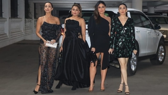 Malaika Arora, Amrita Arora, Kareena Kapoor and Karisma Kapoor.(HT Photo/Varinder Chawla)