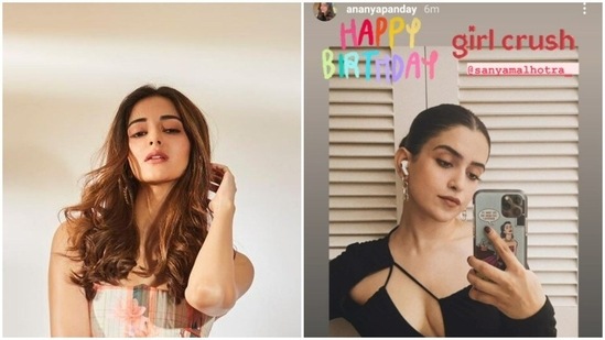 Ananya Panday wished Sanya Malhotra on her 30th birthday.