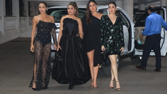 Malaika Arora with Amrita Arora, Kareena Kapoor and Karisma Kapoor at the bash. (Varinder Chawla)