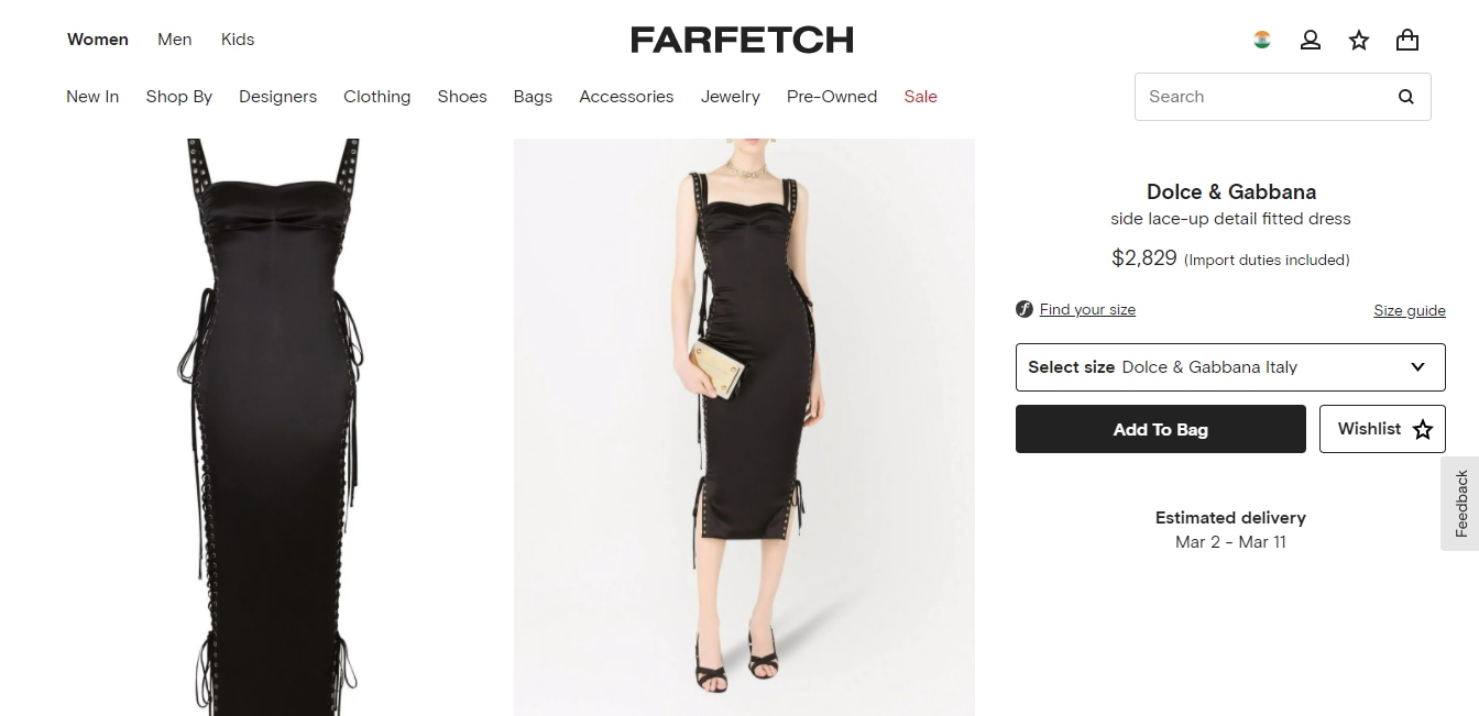 The side lace-up detail fitted dress.&nbsp; (farfetch.com)