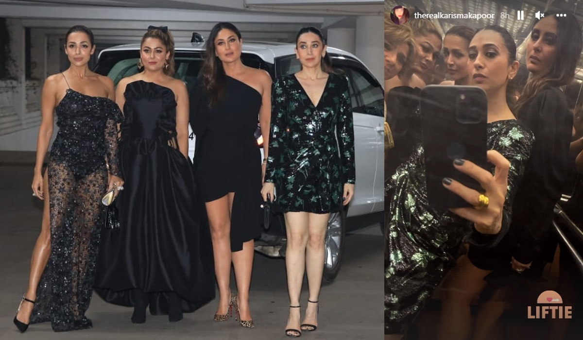 Malaika Arora, Amrita Arora, Kareena Kapoor and Karisma Kapoor at Ritesh Sidhwani's bash. (Varinder Chawla)