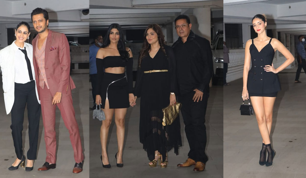 Riteish-Genelia, Alvira Khan et son mari Atul Agnihotri avec sa fille, Ananya Panday à la bash.  (Varinder Chawla)