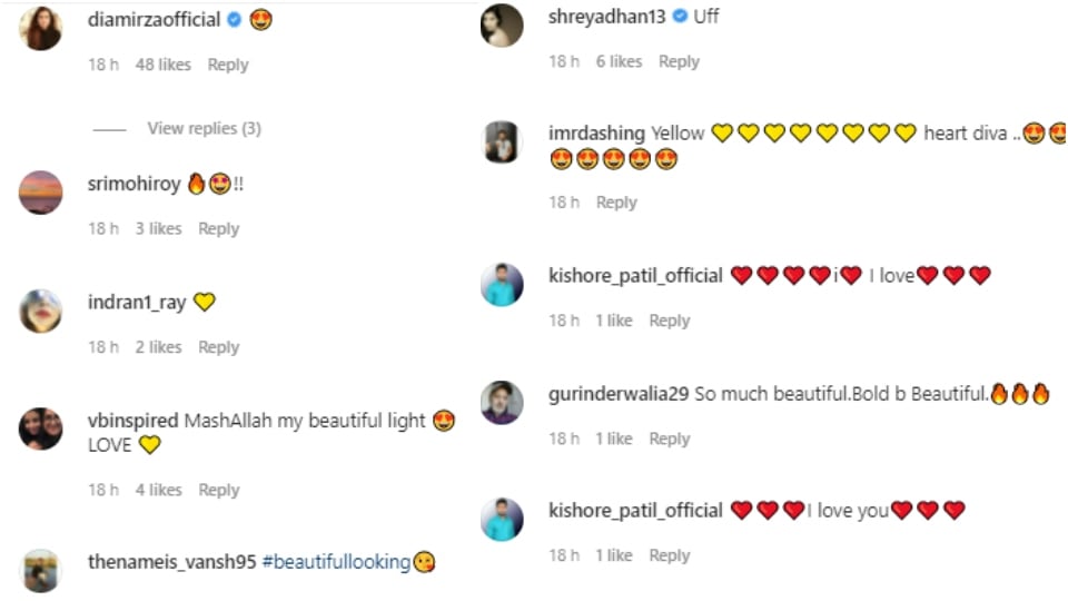 Comments on Vidya Balan's post.