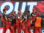 RCB players during IPL 2021. RCB players during IPL 2021.