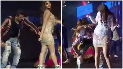 Salman Khan tried to bite Pooja Hegde's dress but could not.