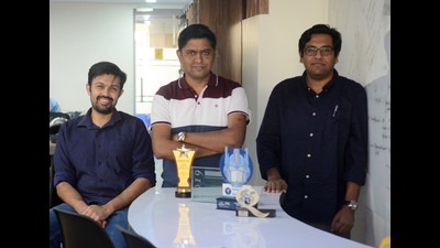 From Left: Neil Unadkat,CTO, Anup Patil, CEO and Aman Singh Co-founder of Intangles. (Shankar Narayan/HT PHOTO) From Left: Neil Unadkat,CTO, Anup Patil, CEO and Aman Singh Co-founder of Intangles. (Shankar Narayan/HT PHOTO)