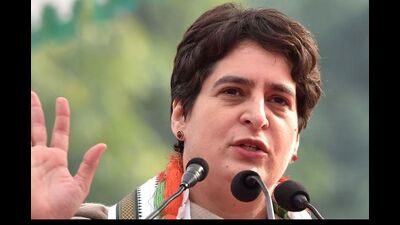 Priyanka also targeted Prime Minister Narendra Modi for not working to deal with the menace of stray cattle (HT File Photo)