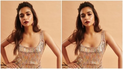 Assisted by makeup artist Niti Goenka, Keerthy opted for a bright makeup look top complement her attire. In smokey eyeshadow, mascara-laden eyelashes, contoured cheeks and a shade of bright maroon lipstick, Keerthy looked fashion-ready. (Instagram/@keerthysureshofficial)