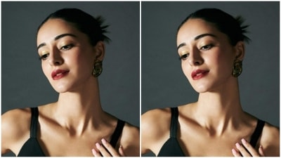 Ananya paired a black sleeveless corset-style long top with a black pencil skirt. (Instagram/@ananyapanday)