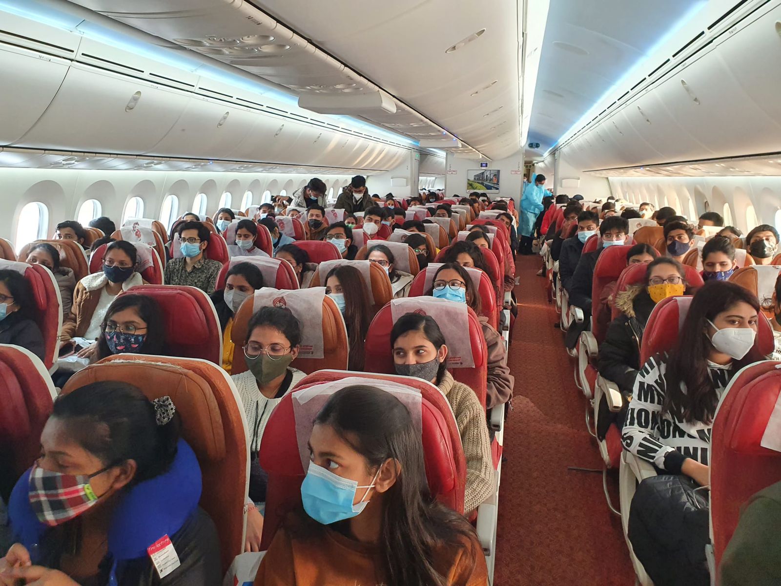 Air India flight from Romania carrying Indian evacuees from Ukraine. (Twitter/@DrSJaishankar) Air India flight from Romania carrying Indian evacuees from Ukraine. (Twitter/@DrSJaishankar)