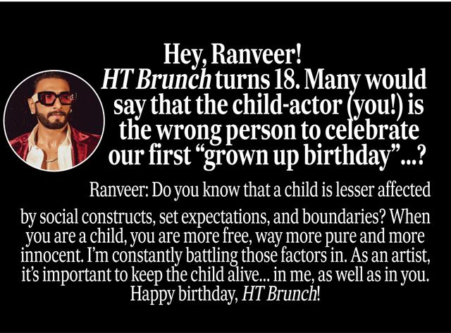 Ranveer Singh wishes HT Brunch