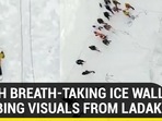 WATCH BREATH-TAKING ICE WALL CLIMBING VISUALS FROM LADAKH WATCH BREATH-TAKING ICE WALL CLIMBING VISUALS FROM LADAKH