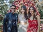 Rhea Chakraborty with Farhan Akhtar and Shibani Dandekar.