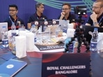 RCB's team management during the IPL auction. RCB's team management during the IPL auction.