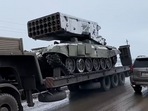 Russia moving TOS-1 heavy flamethrower, capable of firing thermobaric weapon, for use in Ukraine theatre. Russia moving TOS-1 heavy flamethrower, capable of firing thermobaric weapon, for use in Ukraine theatre.
