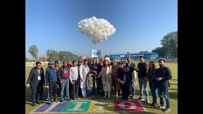 Organisers of JITO Premier League cricket tournament at GRD Academy in Ludhiana. (HT PHOTO) Organisers of JITO Premier League cricket tournament at GRD Academy in Ludhiana. (HT PHOTO)