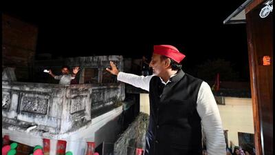 Samajwadi Party chief Akhilesh Yadav at a road show in Gorakhpur. (ANI PHOTO) Samajwadi Party chief Akhilesh Yadav at a road show in Gorakhpur. (ANI PHOTO)