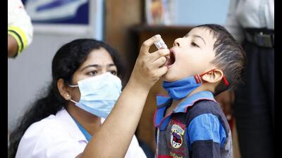 Around 29.4 percent of children were administered polio drops on the first day of the Pulse Polio NID Round in Ludhiana. (HT FILES) Around 29.4 percent of children were administered polio drops on the first day of the Pulse Polio NID Round in Ludhiana. (HT FILES)