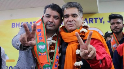 Mubashir Azad and his supporters were welcomed into the party fold by Jammu and Kashmir BJP president Ravinder Raina. (ANI)