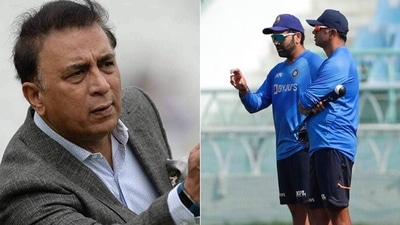 Sunil Gavaskar; Rohit Sharma with Rahul Dravid