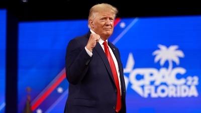 Former US President Donald Trump speaking during the Conservative Political Action Conference in Florida. (AFP) Former US President Donald Trump speaking during the Conservative Political Action Conference in Florida. (AFP)