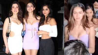 Shanaya Kapoor, Ananya Panday and Suhana Khan spotted on Saturday. Shanaya Kapoor, Ananya Panday and Suhana Khan spotted on Saturday.
