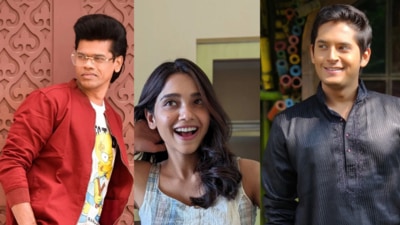 (L-R) Siddharth Jadhav, Bhagyashree Limaye and Shalva Kinjawadekar