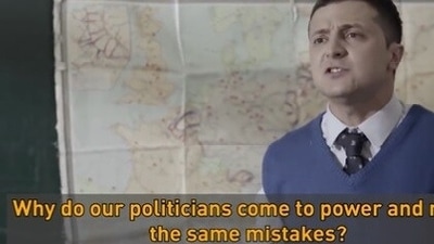 Screengrab from the viral clip of Volodymyr Zelensky's comedy show Servant of the people. Screengrab from the viral clip of Volodymyr Zelensky's comedy show Servant of the people. 