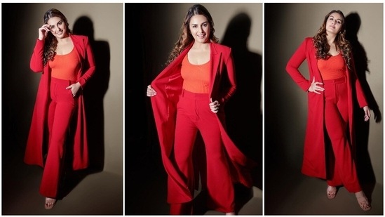 Huma Qureshi donned a bodysuit teamed with trousers and a long cape.(Instagram/@iamhumaq)