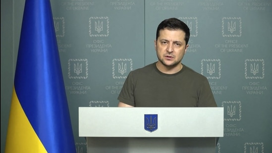 Russia must be held accountable for manipulating the notion of genocide to justify aggression, Ukraine President Volodymyr Zelensky said.&nbsp;(AFP)