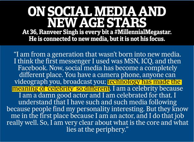 Ranveer talks about social media Ranveer talks about social media