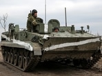 Russia Ukraine Conflict Live: An armored vehicle rolls outside Mykolaivka, Donetsk region, the territory controlled by pro-Russian militants, in eastern Ukraine, (AP) Russia Ukraine Conflict Live: An armored vehicle rolls outside Mykolaivka, Donetsk region, the territory controlled by pro-Russian militants, in eastern Ukraine, (AP)