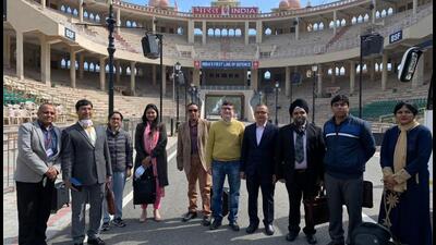 A delegation of Indian officials left for Pakistan via the Attari-Wagah border on Monday to take part in the 117th annual meeting of the Permanent Indus Commission. (HT Photo)