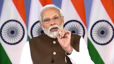 Prime Minister Narendra Modi during the webinar on the vision of GatiShakti on Monday. (ANI)