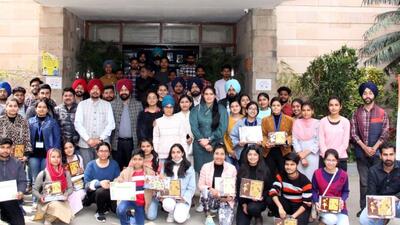 Students with awards on the last day of National Science Week celebrations at PAU in Ludhiana. (HT PHOTO) Students with awards on the last day of National Science Week celebrations at PAU in Ludhiana. (HT PHOTO)