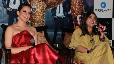 Kangana Ranaut and producer-director Ekta Kapoor during the launch of their reality show Lock Upp in New Delhi. (Amlan Paliwal) Kangana Ranaut and producer-director Ekta Kapoor during the launch of their reality show Lock Upp in New Delhi. (Amlan Paliwal)