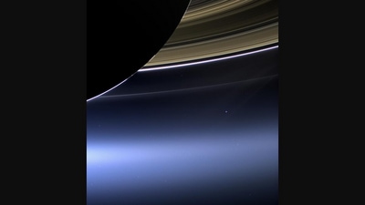 The photo posted by NASA shows the Earth as a ‘blue dot’ right below the rings of Saturn. (twitter/@NASA) The photo posted by NASA shows the Earth as a ‘blue dot’ right below the rings of Saturn. (twitter/@NASA)