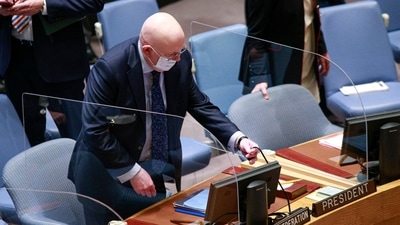 Permanent Representative of the Russian Federation to the United Nations (UN) Vassily Nebenzia. (AFP)