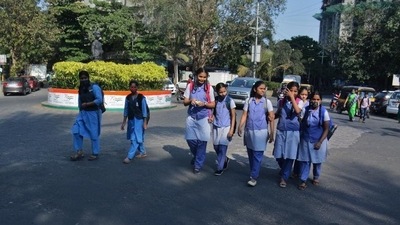 Schools and colleges in Karnataka’s Shivamogga district reopened on Monday. Schools and colleges in Karnataka’s Shivamogga district reopened on Monday.