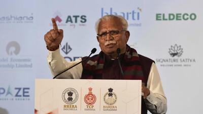Haryana chief minister Manohar Lal Khattar said the conclave would be organised by the administration like the Urban Development Conclave that was held in Gurugram last Friday and Saturday. (Vipin Kumar /HT PHOTO) Haryana chief minister Manohar Lal Khattar said the conclave would be organised by the administration like the Urban Development Conclave that was held in Gurugram last Friday and Saturday. (Vipin Kumar /HT PHOTO)