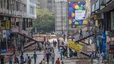 India’s GDP has grown by 5.4 per cent in the October-December quarter of 2021-22. (Bloomberg file photo. Representative image) India’s GDP has grown by 5.4 per cent in the October-December quarter of 2021-22. (Bloomberg file photo. Representative image)