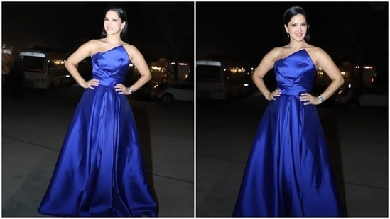 Sunny Leone's beauty and her warm gestures can leave anyone spellbound. She makes manages to make heads turn every time she steps out. The actor was recently seen stealing the limelight in a royal blue gown.(Instagram/@sunnyleone)