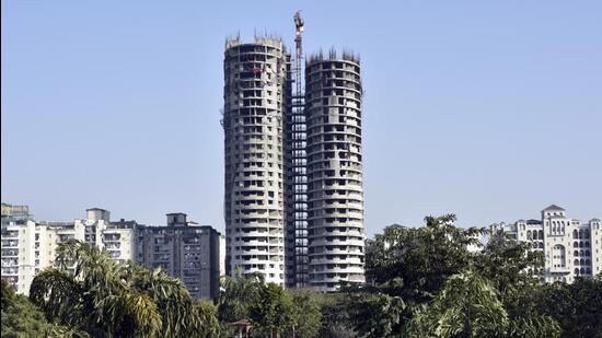 The Noida authority said the demolition is a six-month exercise and will be completed by May 22. (Sunil Ghosh/HT) The Noida authority said the demolition is a six-month exercise and will be completed by May 22. (Sunil Ghosh/HT)