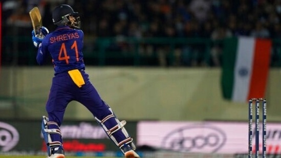 Shreyas Iyer in action during the third T20I between India and Sri Lanka.(AP) Shreyas Iyer in action during the third T20I between India and Sri Lanka.(AP)