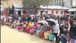 Voters at a polling booth in Imphal. (ANI Photo) Voters at a polling booth in Imphal. (ANI Photo)