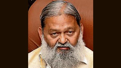Haryana health and family welfare minister Anil Vij (HT File) Haryana health and family welfare minister Anil Vij (HT File)