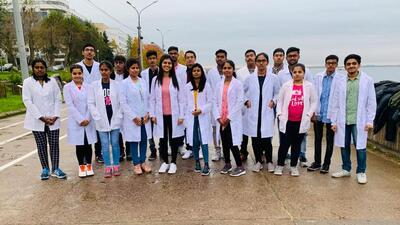 A group of Indian students studying medicine in Russia. (HT PHOTO) A group of Indian students studying medicine in Russia. (HT PHOTO)