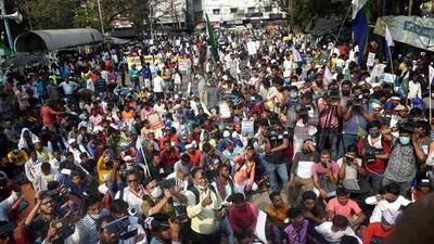 The Left parties and the ISF have been holding protests across Bengal since the alleged murder of Anis Khan. Tuesday’s processions were the biggest that Kolkata witnessed in 10 days. (PTI) The Left parties and the ISF have been holding protests across Bengal since the alleged murder of Anis Khan. Tuesday’s processions were the biggest that Kolkata witnessed in 10 days. (PTI)